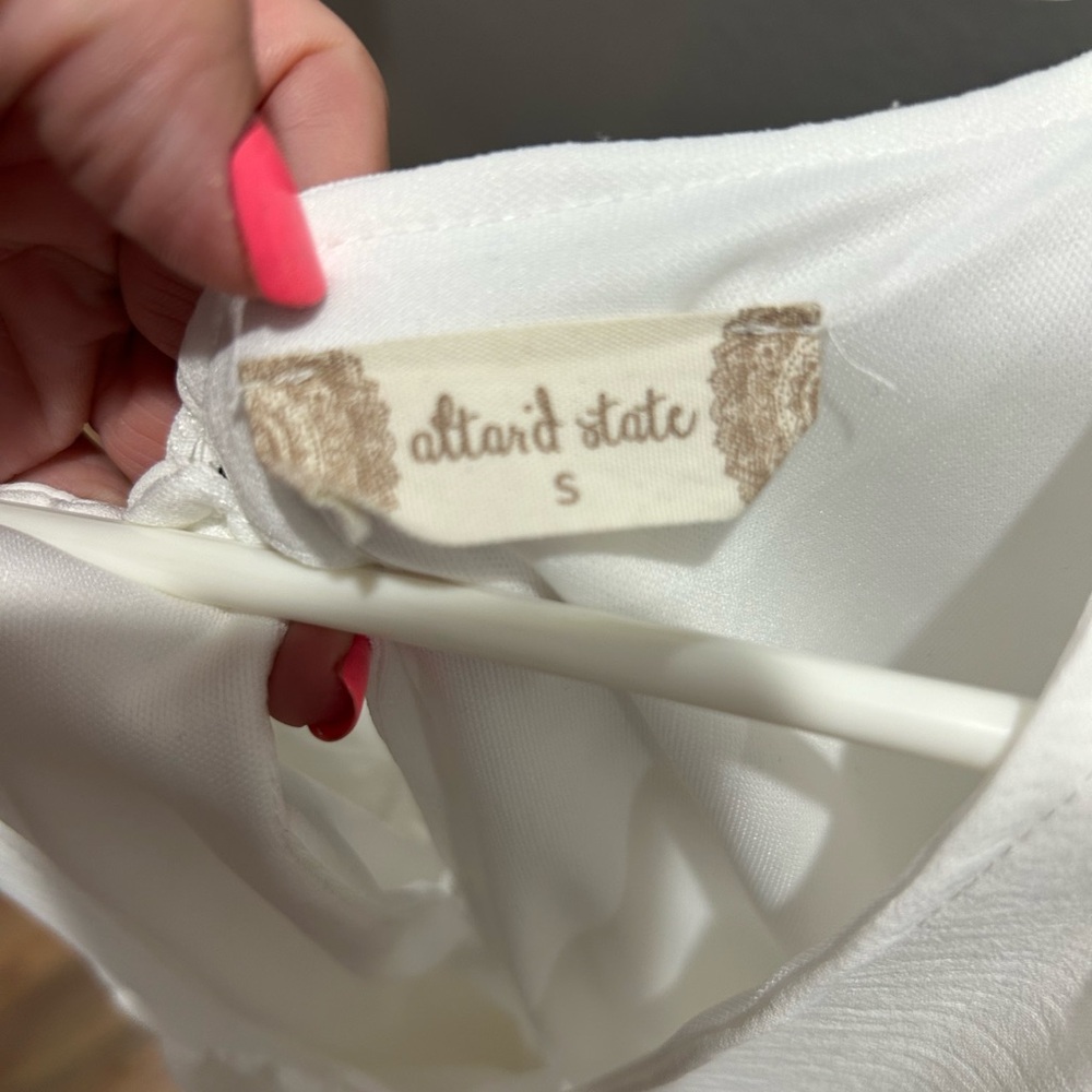 Altar'd State Cream Satin Top